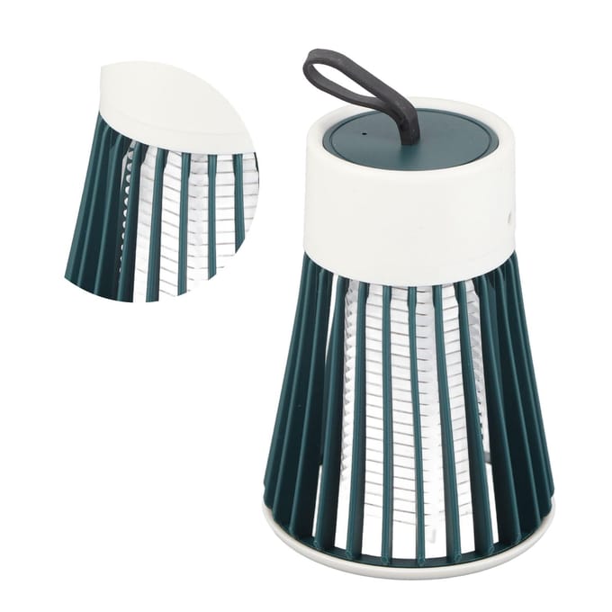 Lumière Électrique Tue-Mouches ABS Rechargeable USB Lampe Piège à Mouches pour Intérieur Extérieur Vert gray