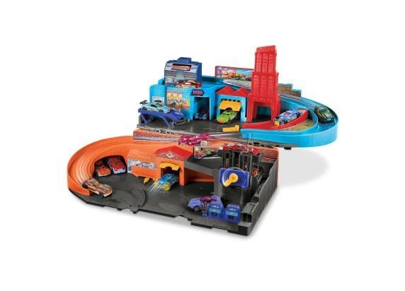 Hot Wheels Ultra Hots Sto & Go met 5 die-cast auto's Voertuigen Speelgoed voertuigen Diverse speelgoedvoertuigen
