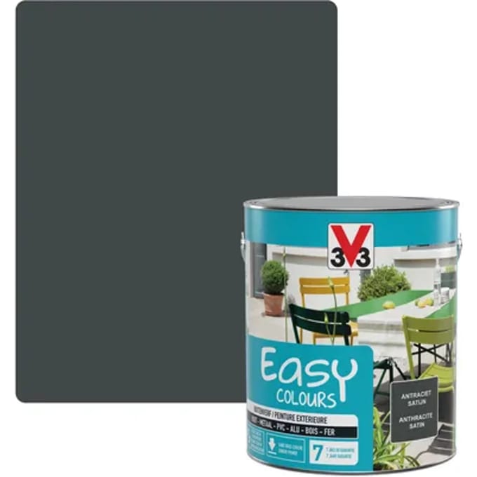 V33 Buitenlak Easy Colours - Anthraciet - Zijdeglans 2.5l