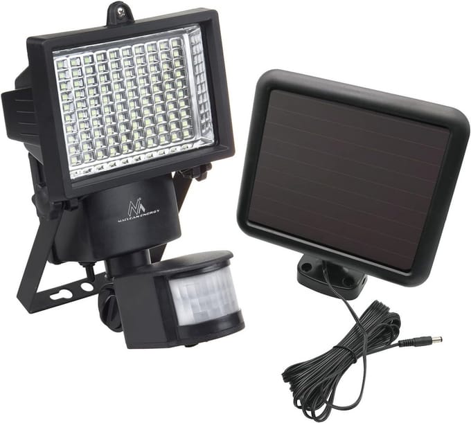 Solar lamp LED spot met bewegingssensor en schemersensor – Draadloze wandlamp IP44 6W 360 lumen 6000K