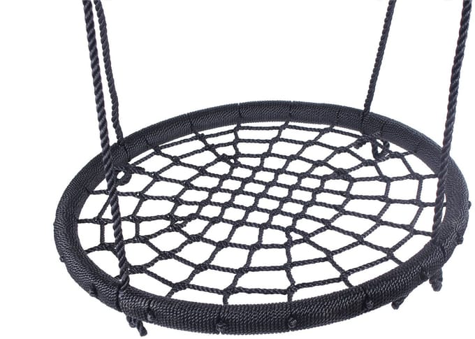 B-Play Nestschommel Zwart Ø120 cm PP touwen (Extra lange touwen)