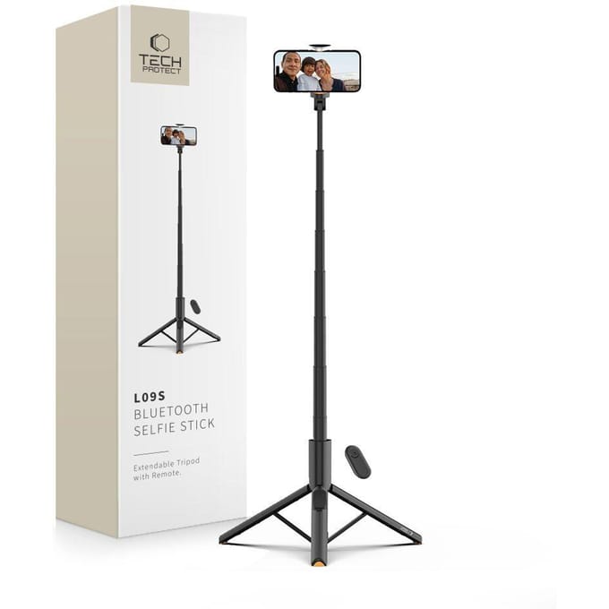 Tech-Protect Selfie Stick L09S with Tripod - Black