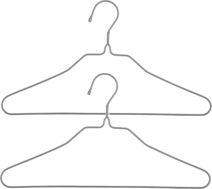 5Five Kledinghangers - 20x - metaal - grijs - 39 x 22 cm - kleerhangers