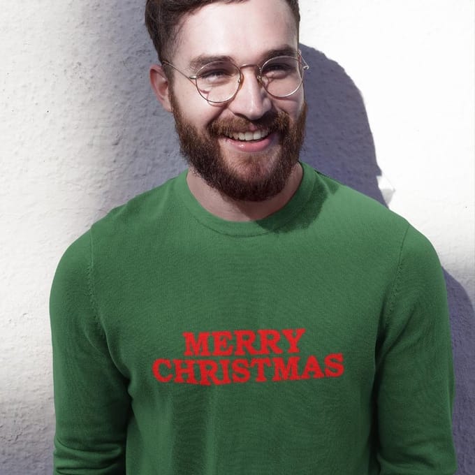 Foute Kersttrui Groen Merry Christmas - Maat M - Kerstkleding voor dames & heren