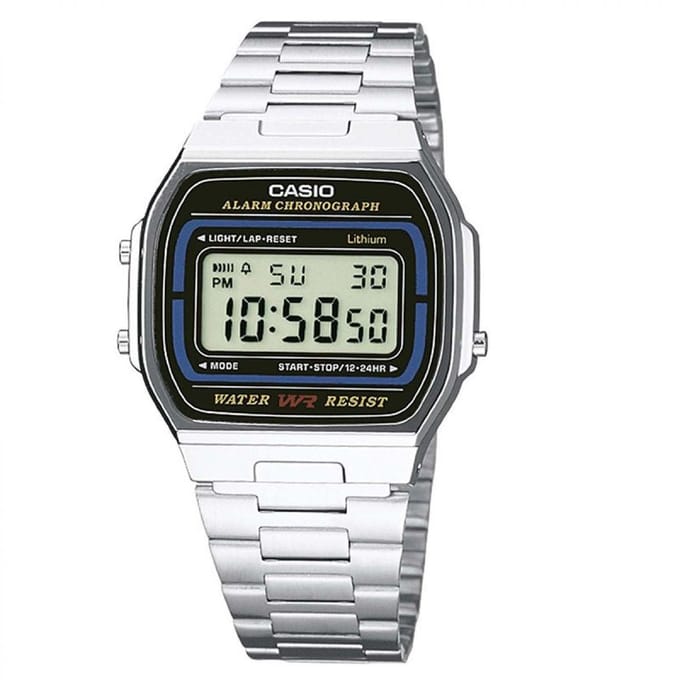 Casio Retro Vintage Unisex Digitaal Horloge A164WA-1VES - Zilverkleurig Roestvrij Staal