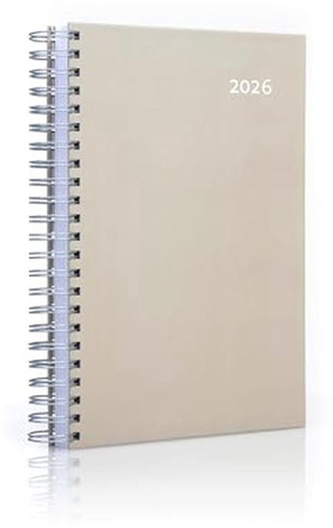 Dagboek en bureaukalender 2025 met spiraalbinding - 1 dag = 1 A4-pagina