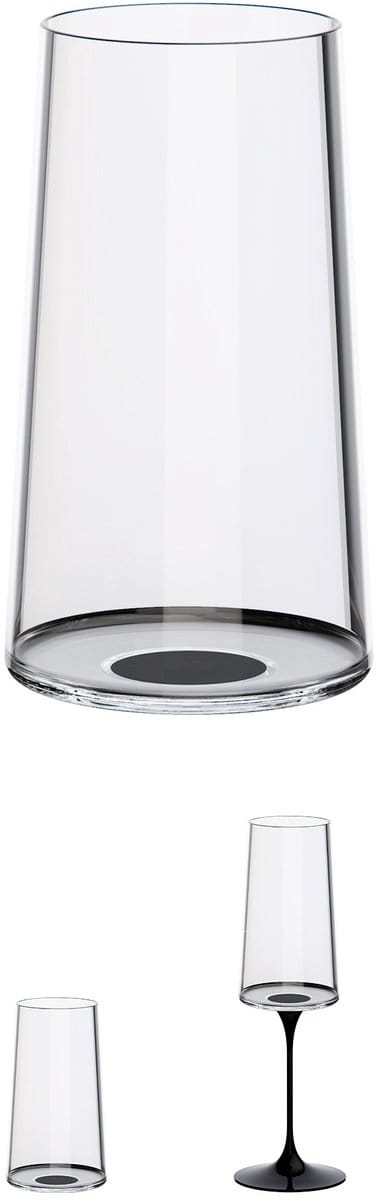 Trebonn SplitGlass - Longdrinkglas / Champagneflute - 320ml - Set van 2 - Zwart