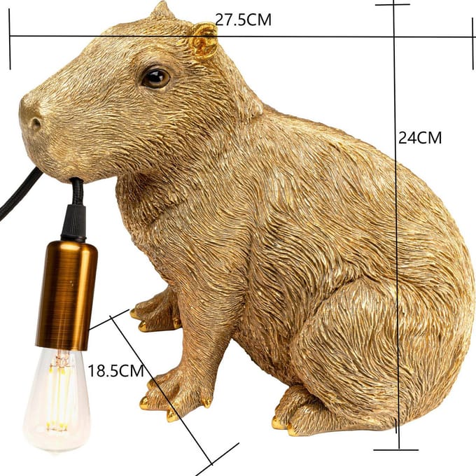 KARE tafellamp Animal Capybara, goud, kunststof, E14
