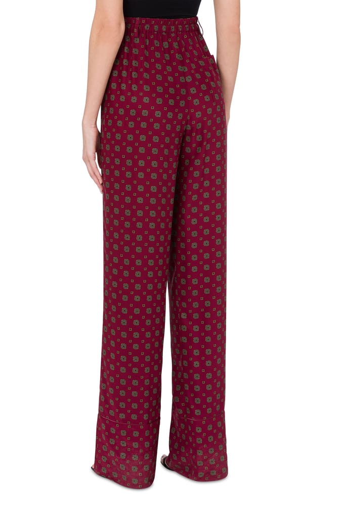 Moschino Tie Print Satin Trousers Red Taglia: 40 | Pantaloni da completo Outlet | Donna | Rosso
