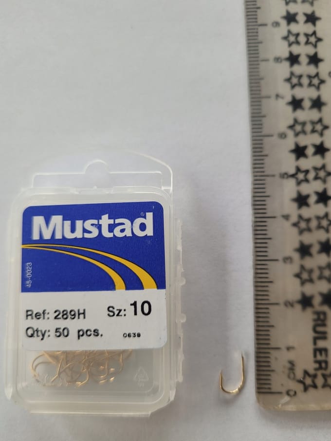Mustad Haken 289H Maat 10 Goud 10 Stuks
