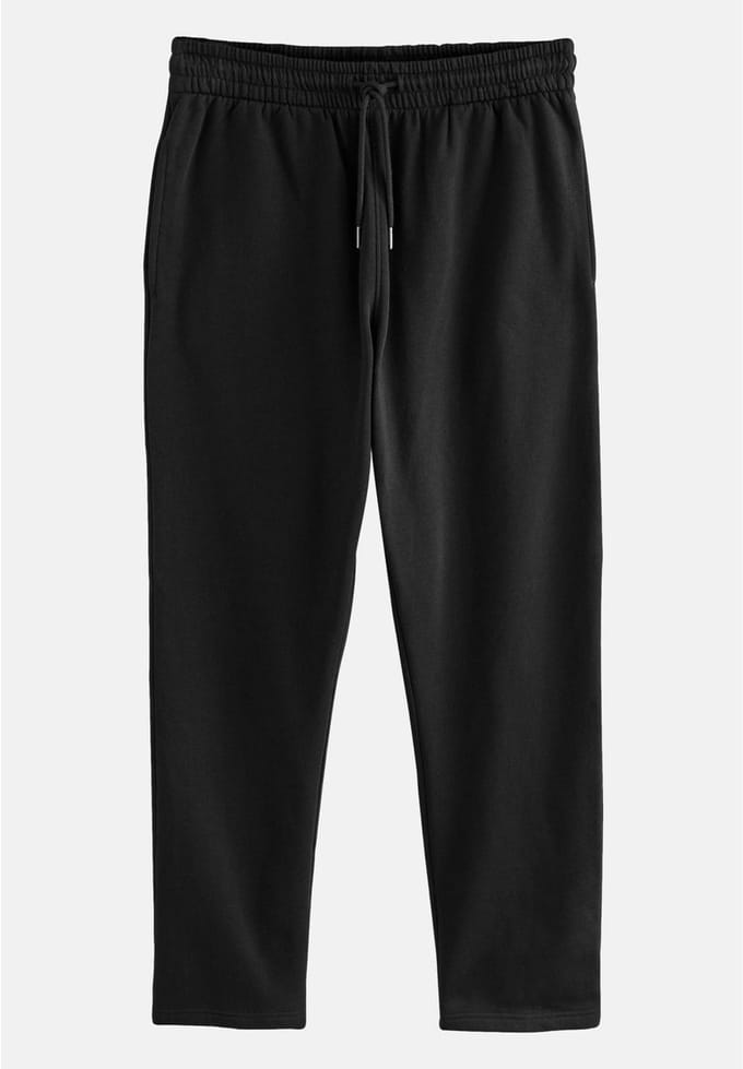 Next - Heren - Joggingbroek met rechte pasvorm, borstelafwerking en open zoom - Zwart