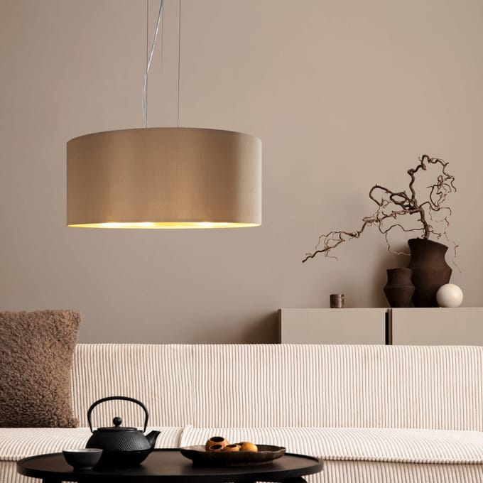 EGLO Maserlo Hanglamp - E27 - Ø 53 cm - Taupe/Goud