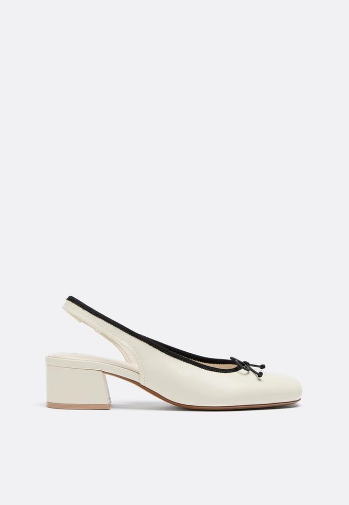 Stradivarius Slingback ballerina's met hak  ECRU 39