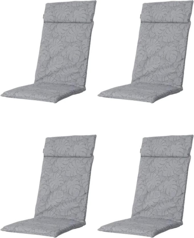 Madison - Tuinkussen - Lage Rug - 4 st - Outdoor Palm Grey - 105x50cm