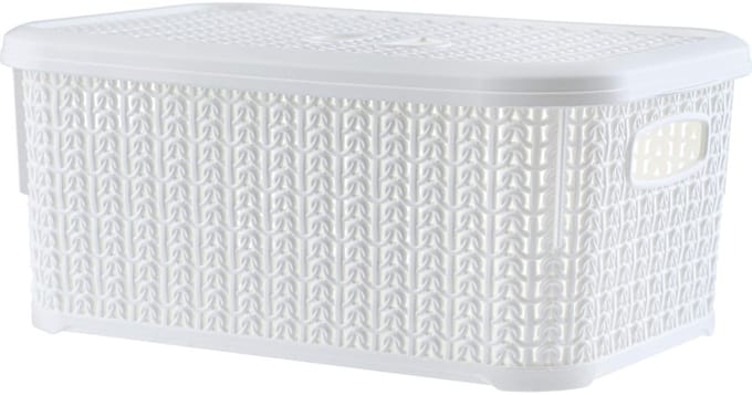 Galicja - Opberger - Crème - 12,5x29x20 cm - Inclusief Deksel