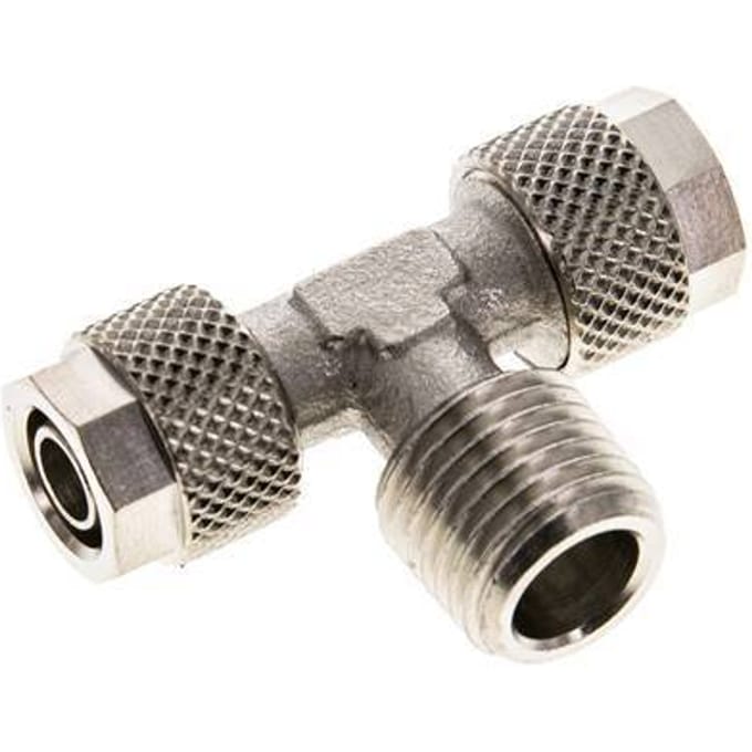8x6 & R1/4'' Vernikkeld Messing T-Opsteekkoppeling Buitendraad [2 Stuks]