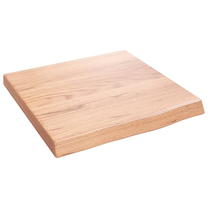 vidaXL - Wastafelblad - 40x40x(2-4) - cm - behandeld - massief - hout - lichtbruin