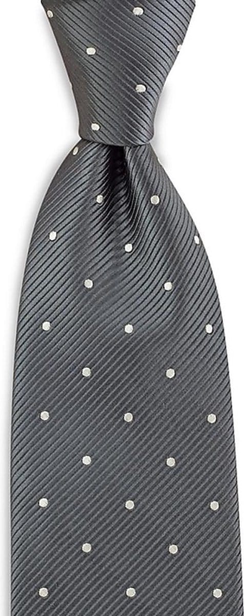 We Love Ties - Stropdassen - Stropdas Dotted Repp - grijs / wit