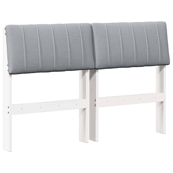 vidaXL Gestoffeerd hoofdbord Lichtgrijs 120 cm Massief grenenhout