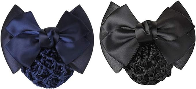 2x Elegante Haarclip met Strik en Gaasnetje - Formele Haarklem voor Dames