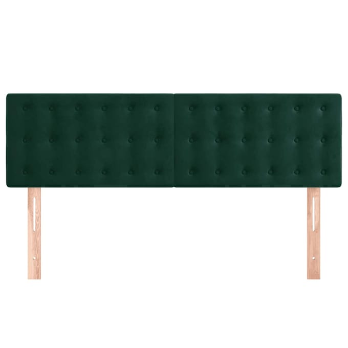 vidaXL - Hoofdborden - 144x5x78/88 - cm - fluweel - donkergroen
