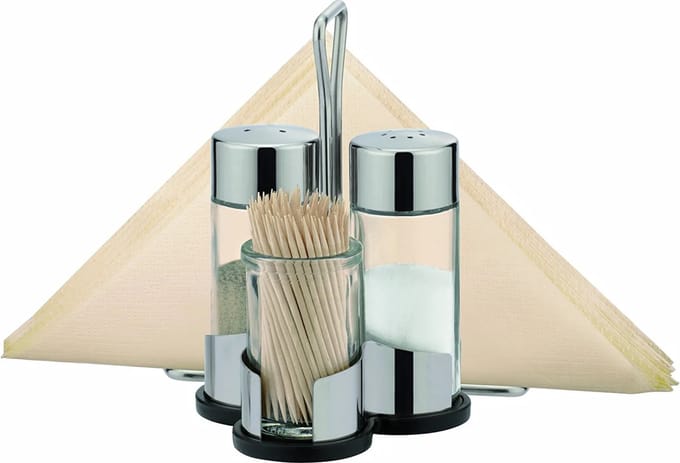 Tescoma zout en peper tandenstoker servettenset, condiment set professional