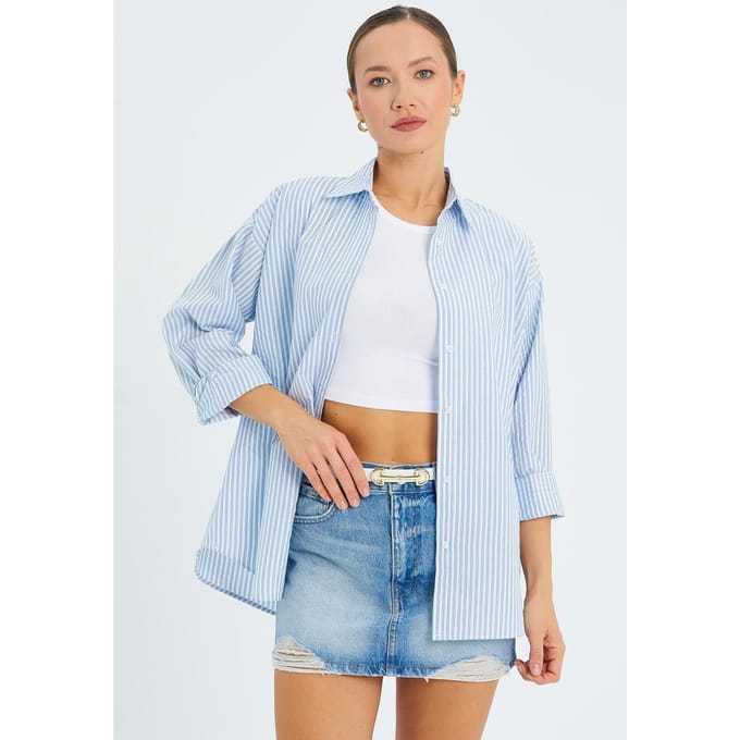 Gestreept Poplin Shirt
