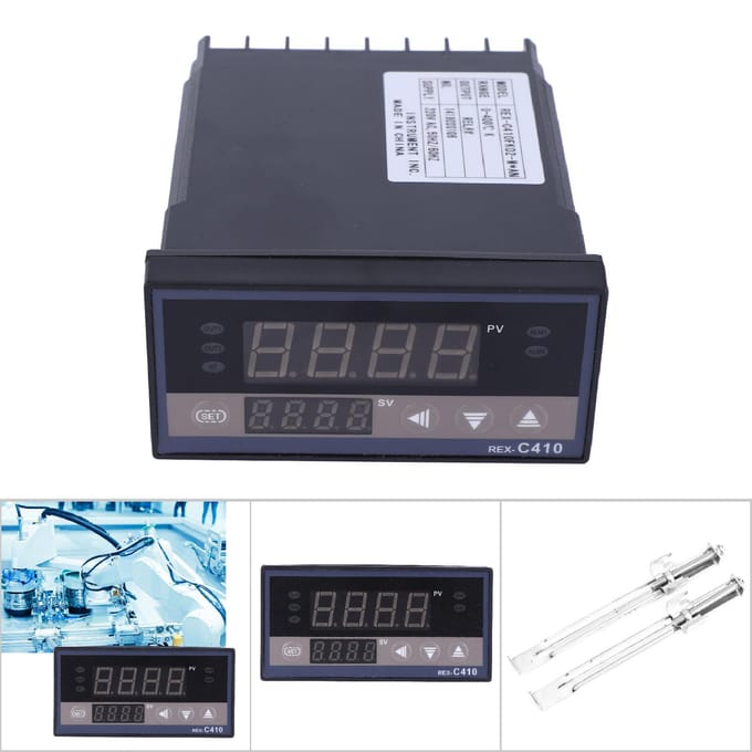 REX C410 Instelbare Relais Uitgang Digitale Temperatuurregelaar Thermostaat AC220V gray