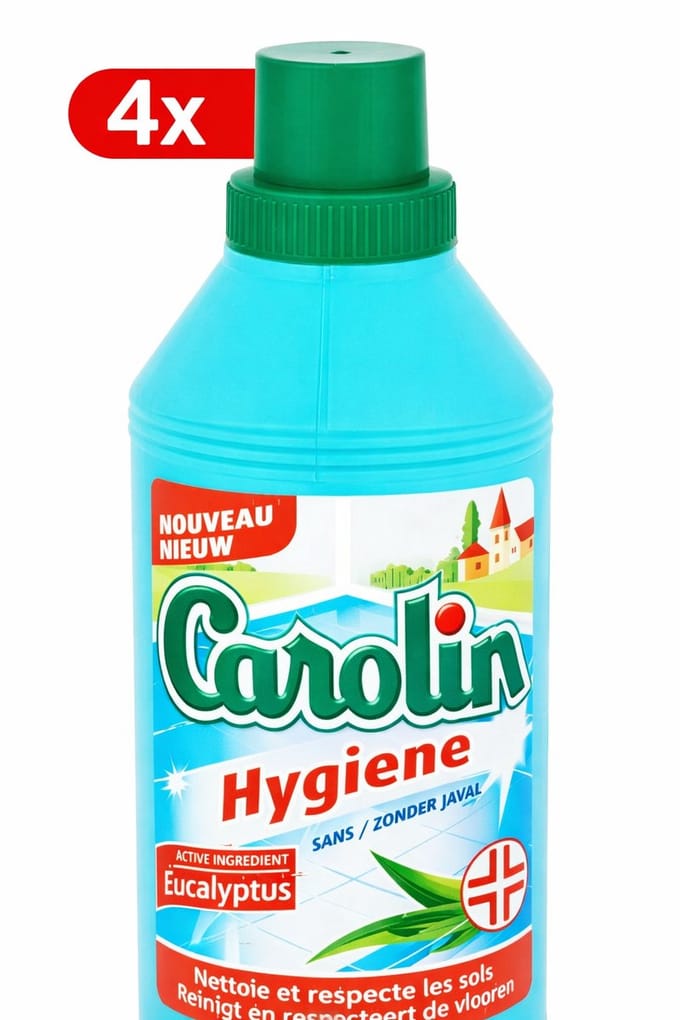 4 x Carolin - Vloerreinigingsmiddel - Zonder Javel - Met Eucalyptus - 4 x 1 L
