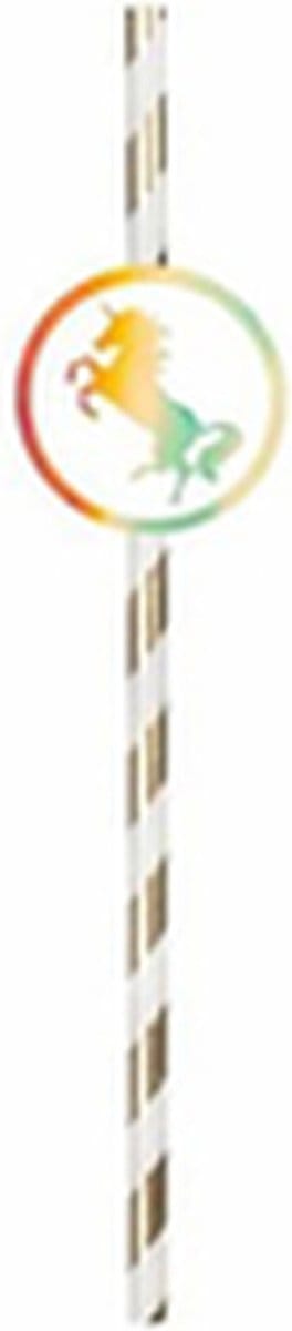 Rietjes Unicorn - Goud / Wit - 6 stuks - Feestje - Verjaardag - Jarig