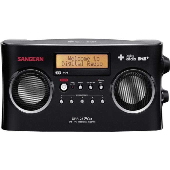Draagbare radio dab+, fm met batterijlader Sangean DPR-25+