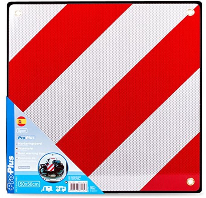 Waarschuwingsbord - Spanje bord - Lading markeren - Reflecterend rood wit - 50 x 50 cm - Rood wit