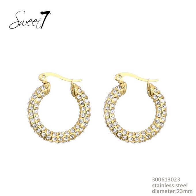 Oorbel strass - goud