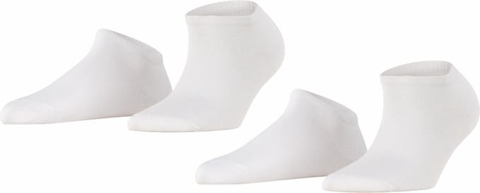 Esprit Uni 2-Pack kort eenkleurig katoen multipack sneakersokken enkelsokken dames wit - maat 39-42