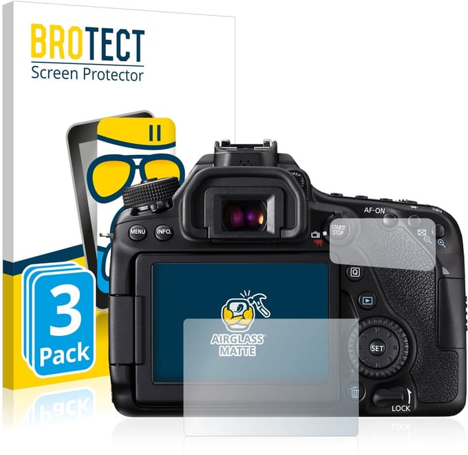BROTECT - Screenprotector voor Canon EOS 80D - Folie Beschermfolie Beschermglas matte 3 Stuks