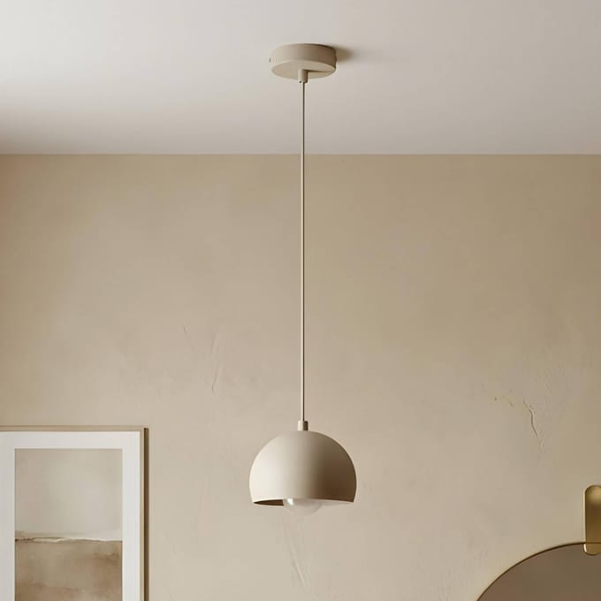 Luminex Hanglamp Sool, beige, Ø 15 cm, 1-lamp, metaal, E27