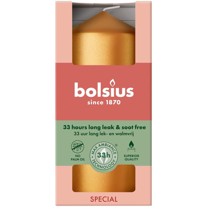 Bolsius - Stompkaars - 120x58mm - Metallic Golden Orange