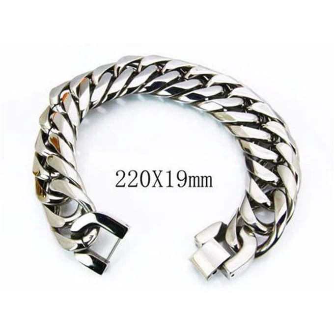 Rvs sieraden - Stijlvolle Brede Cuban armband - gourmet sieraad-22cm