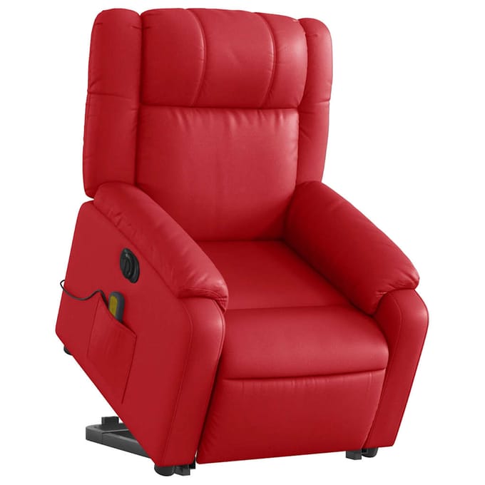 vidaXL - Sta-op-massagestoel - elektrisch - kunstleer - rood
