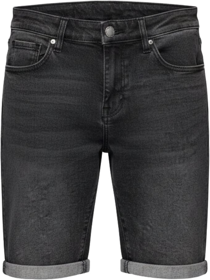 OMBRE Korte Broek - Loose Fit - Katoen - Rits Zwart L