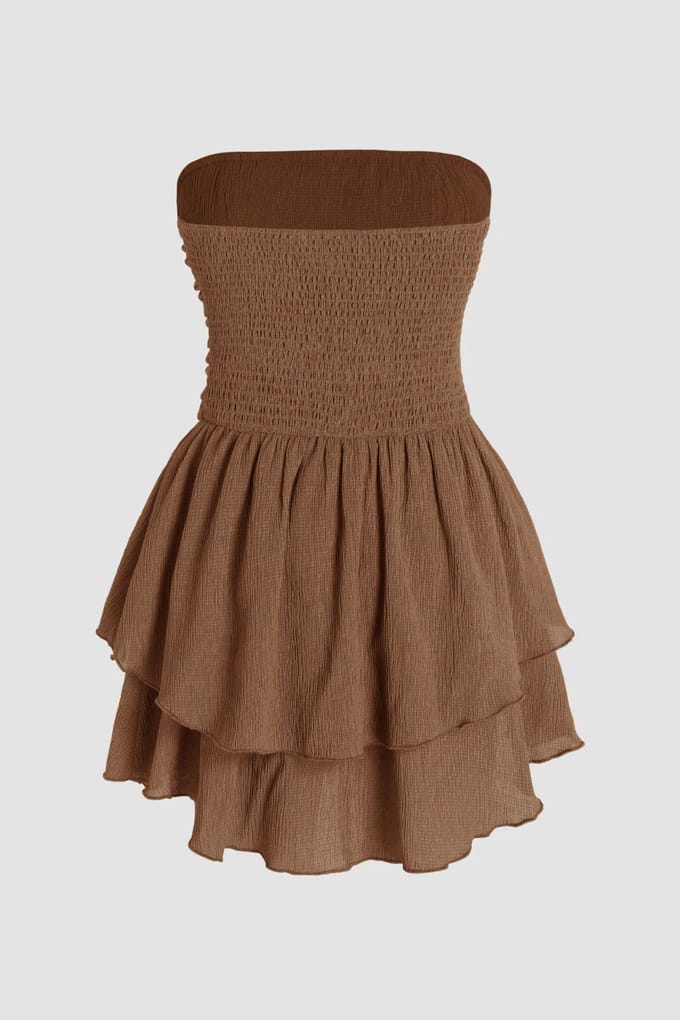 Strapless Gelaagd Mini-jurk