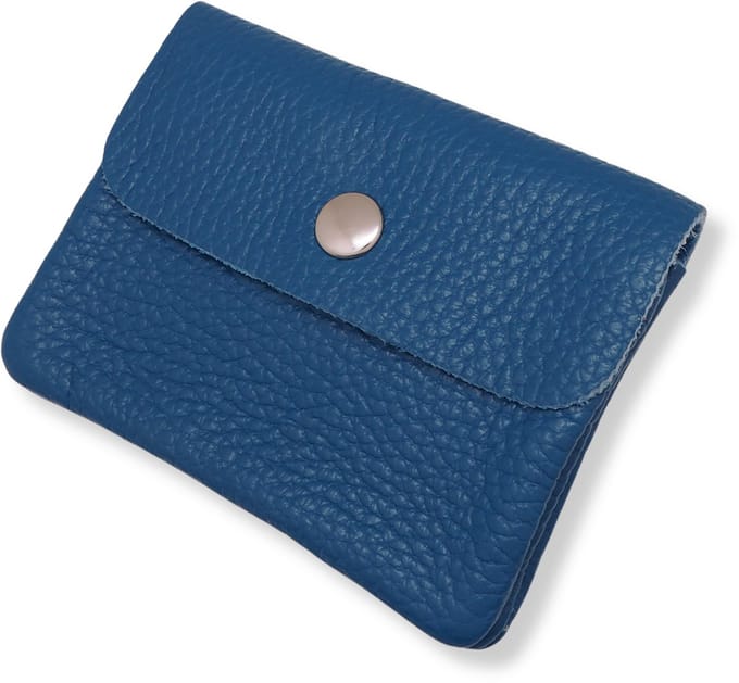 Bijoutheek Portemonnee Leer Italiaans Cobalt Blue