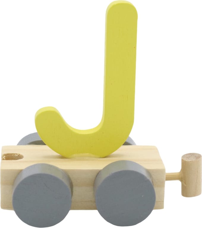 Lettertrein J geel | * totale trein pas vanaf 3, diverse, wagonnetjes bestellen aub