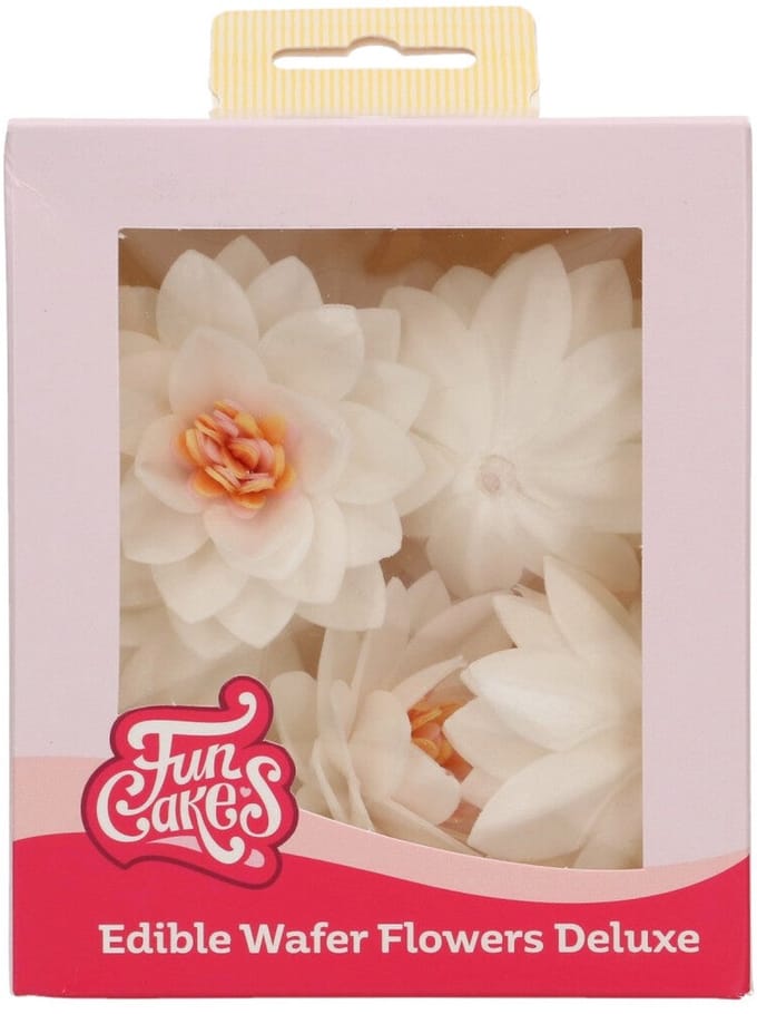 FunCakes Eetbare Bloemen Deluxe - Papieren Bloem - Lotus Wit Medium - pk/10