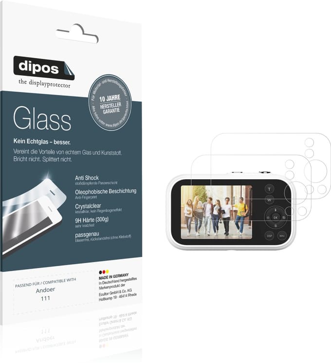 dipos – 2x Pantserfolie geschikt voor Andoer 111 | 9H Screenprotector