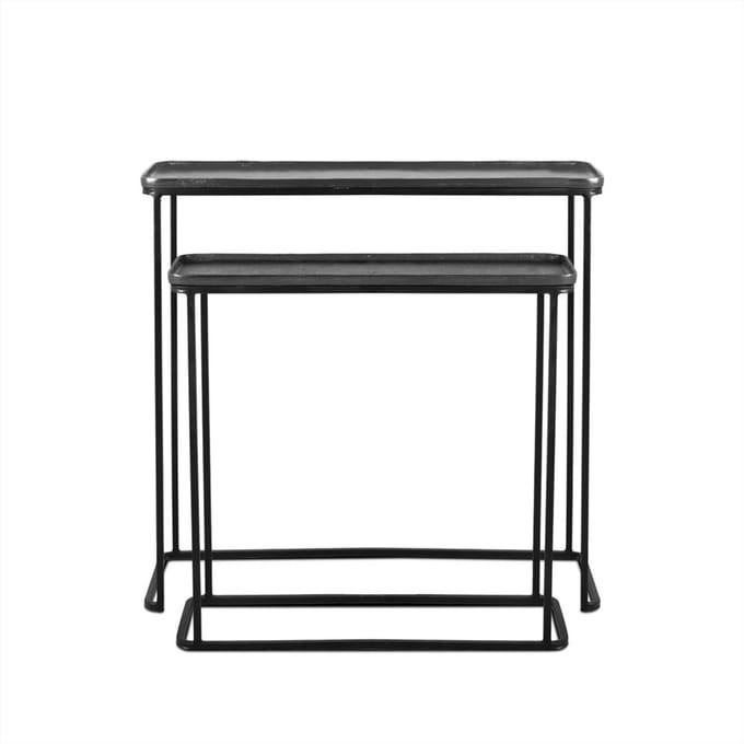 Sidetable Roan set van 2 metaal - Zwart