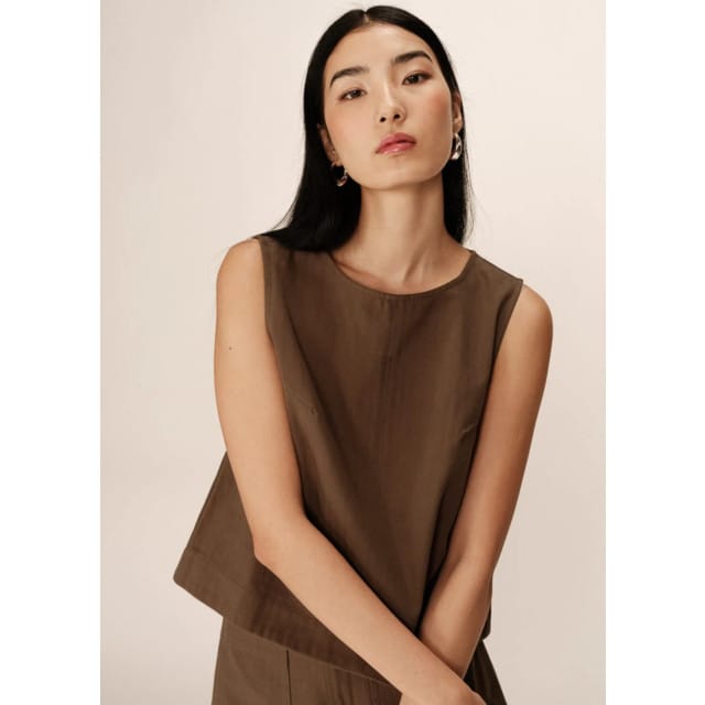 Grace & Mila Pepino cropped top mouwloos Groen