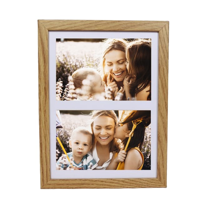 BASIC Serie - Fotolijst - 17x23 cm - Dubbelframe - MDF - Eiken