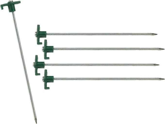 Grondpennen/tentharingen - 24x st - metaal met haak - 25 cm - rotspennen