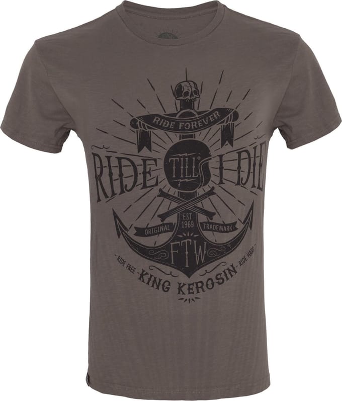 King Kerosin T-shirt Ride Till I Die, Watercolour Olive